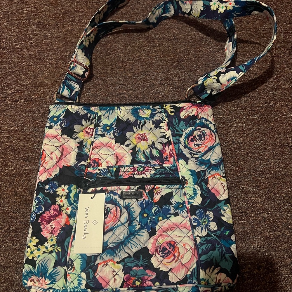 Vera Bradley Floral Crossbody Bag - Blue and Pink